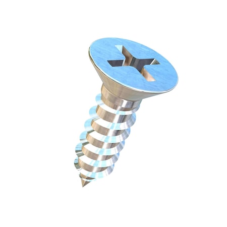 Allied Titanium Sheet Metal Screw, #6 x 1/2 in, Plain Titanium Flat Head Phillips Drive 0001348